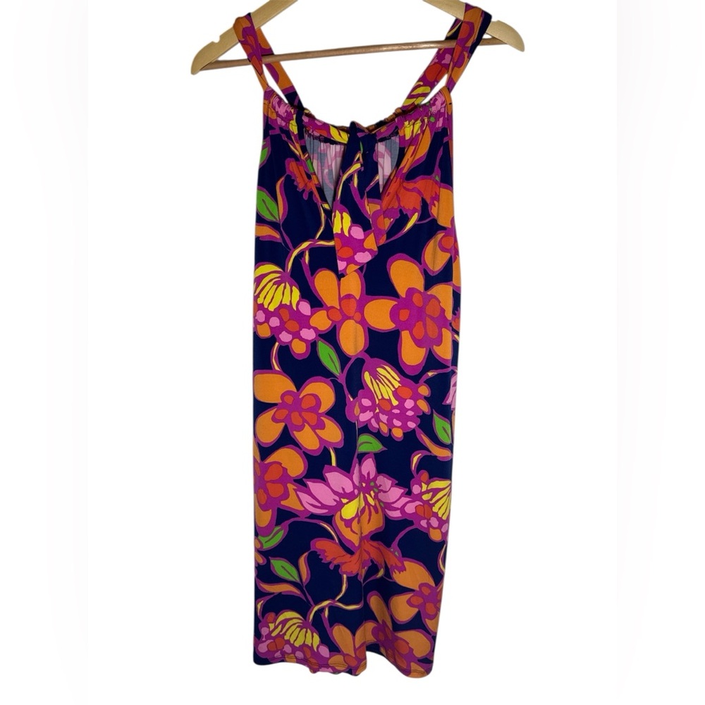 Trina Turk Dress Size Large Juju Floral Print Sleeveless Halter Multicolor Mini